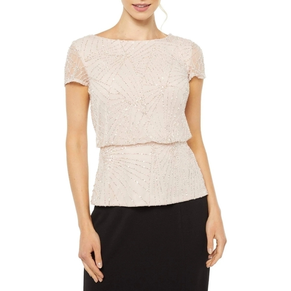 Adrianna Papell Beaded Blouson Top